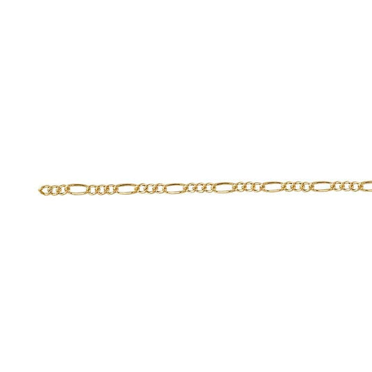 PermaJewel Yellow Gold Figaro Chain Bracelet