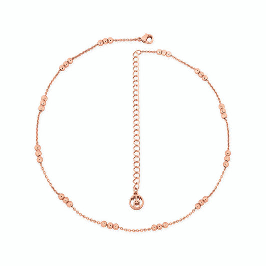 Skandi Triple Bead Rose Gold Choker Necklace