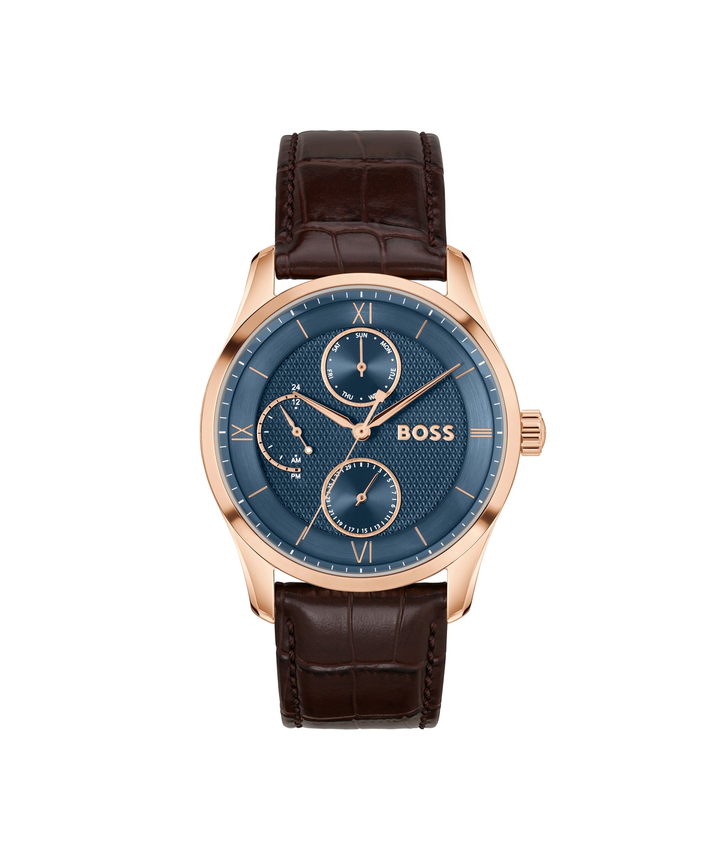Boss Gents Leather Strap Chronograph Watch