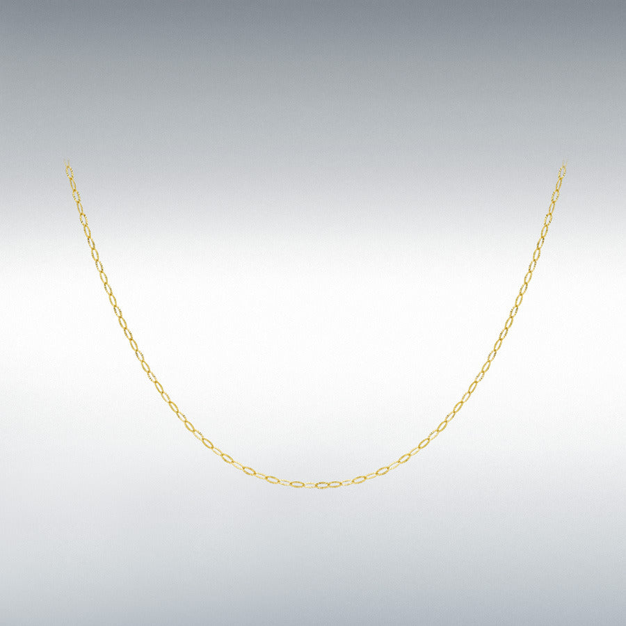 9ct Yellow Gold Diamond Cut Link Chain