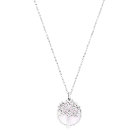 TREE OF LIFE & MOTHER OF PEARL MOON SILVER PENDANT