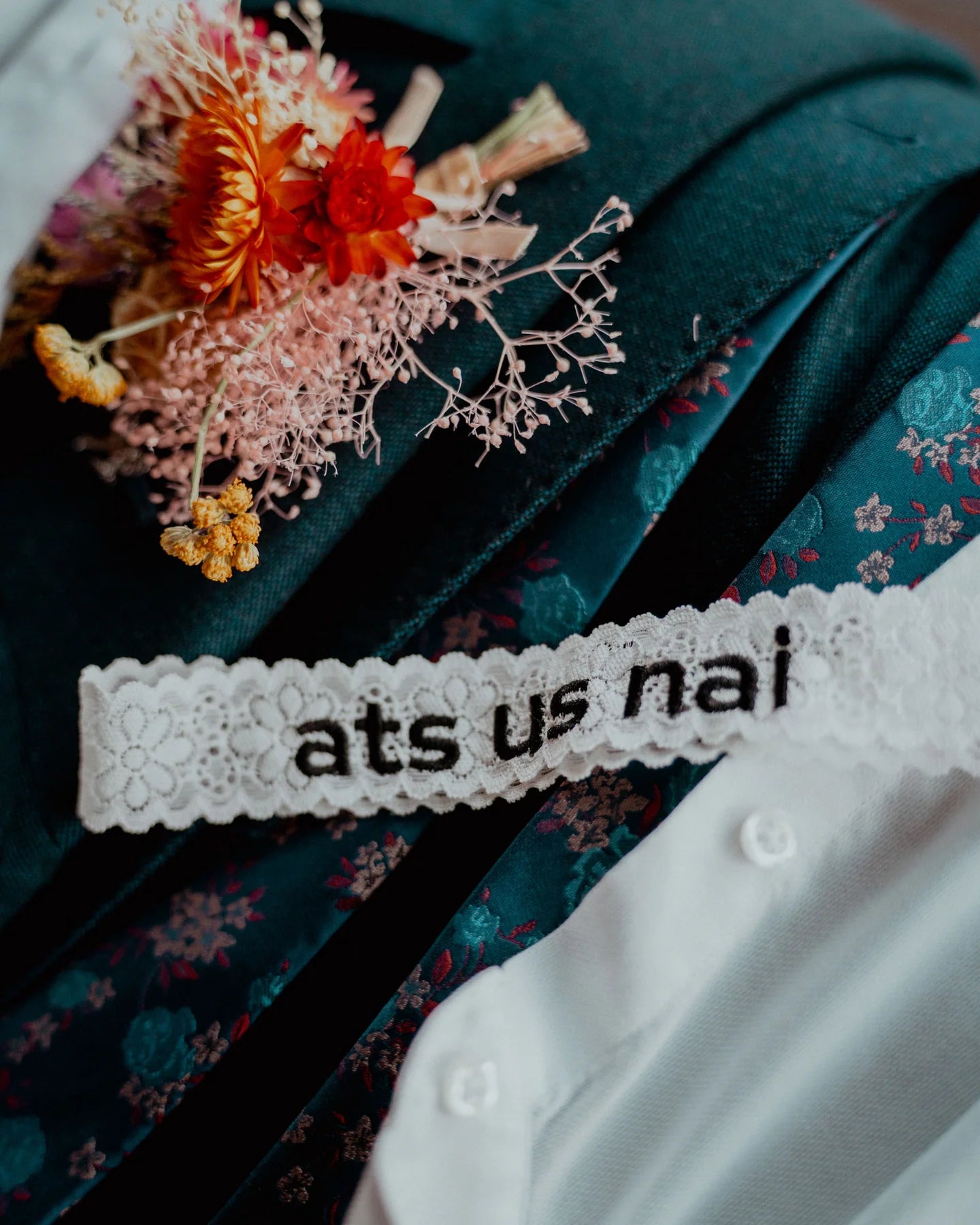 'ats us nai' Wedding Garter