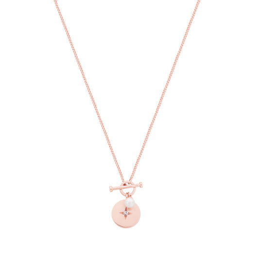 T-BAR PENDANT ROSE GOLD WITH DISC