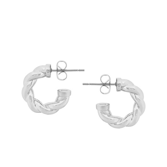 TC ROPE HOOPS EARRINGS SILVER