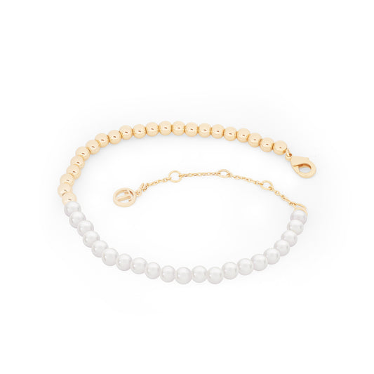 TC PEARL & GOLD BEAD BRACELET