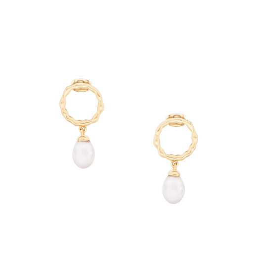 TC PEARL CIRCLE EARRINGS GOLD