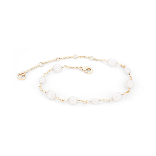 NATURAL PEARL CHAIN BRACELET GOLD