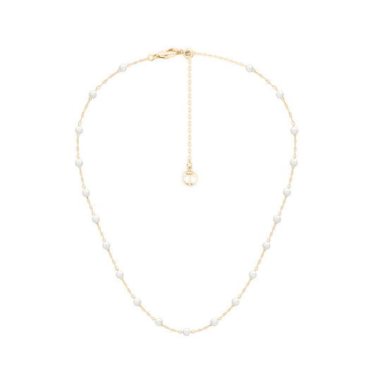 TC PEARL FINE CHAIN NECKLACE - GOLD