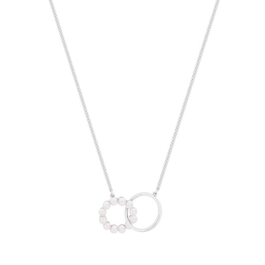 TC PEARL & SILVER CIRCLE PENDANT SILVER