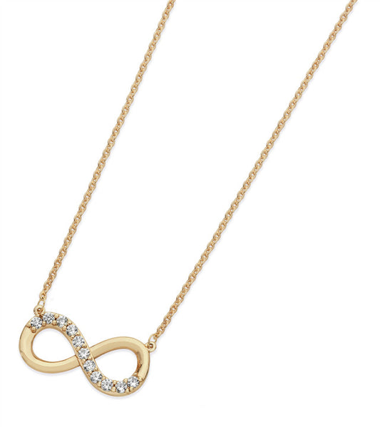 PART STONE SET INFINITY PENDANT - GOLD