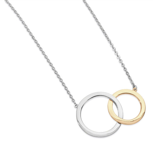 INTERLOCKING CIRCLES PENDANT SILVER & GOLD