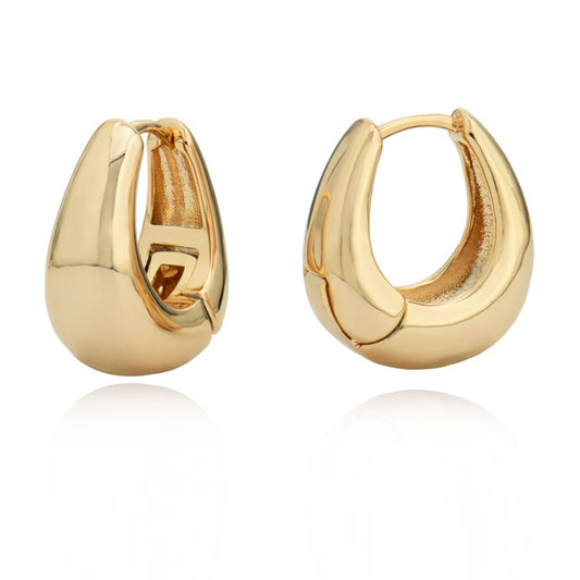 TC Pebble Hoop Earrings - Gold