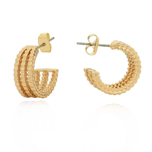 TC Triple Rope Hoop Earrings Gold
