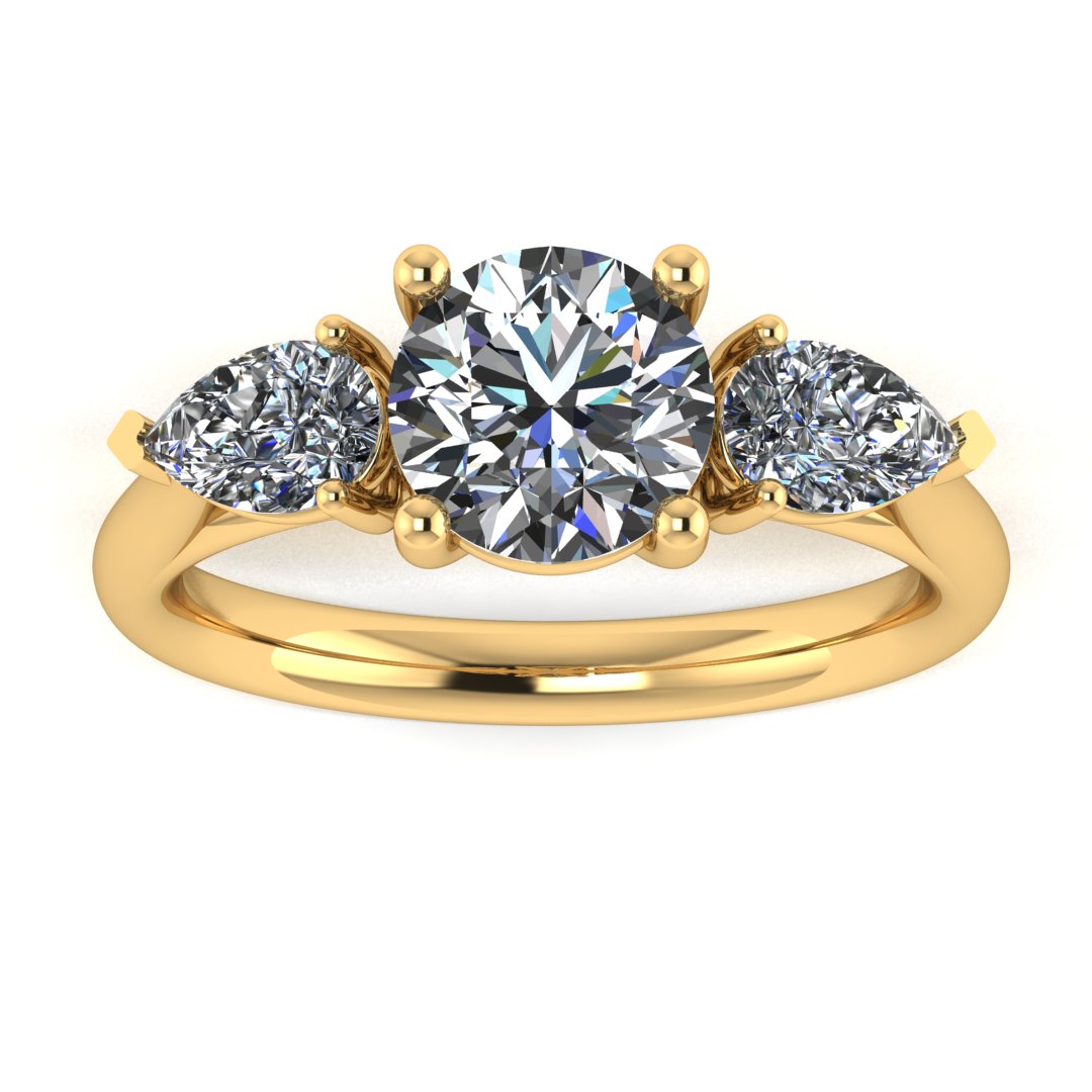 Trilogy Brilliant & Pear Cut Diamond