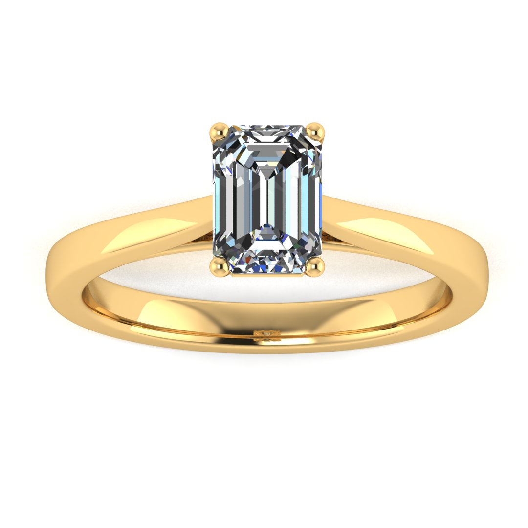 Emerald Cut Diamond Solitaire Ring