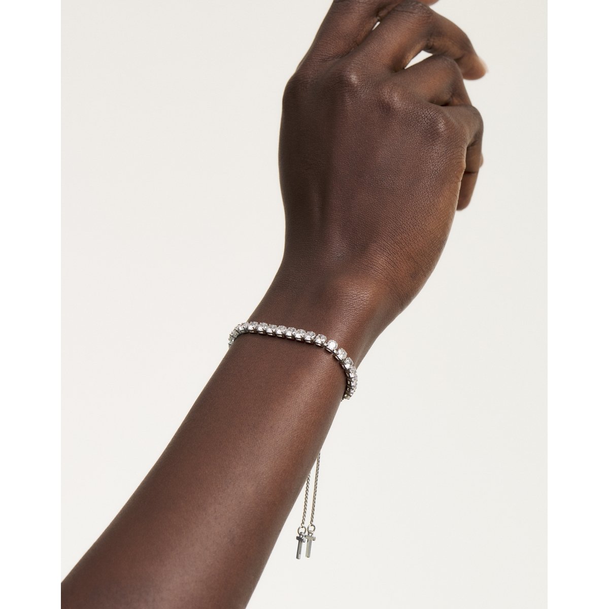TED BAKER MELRAH Icon Silver Tone Crystal Slider Bracelet