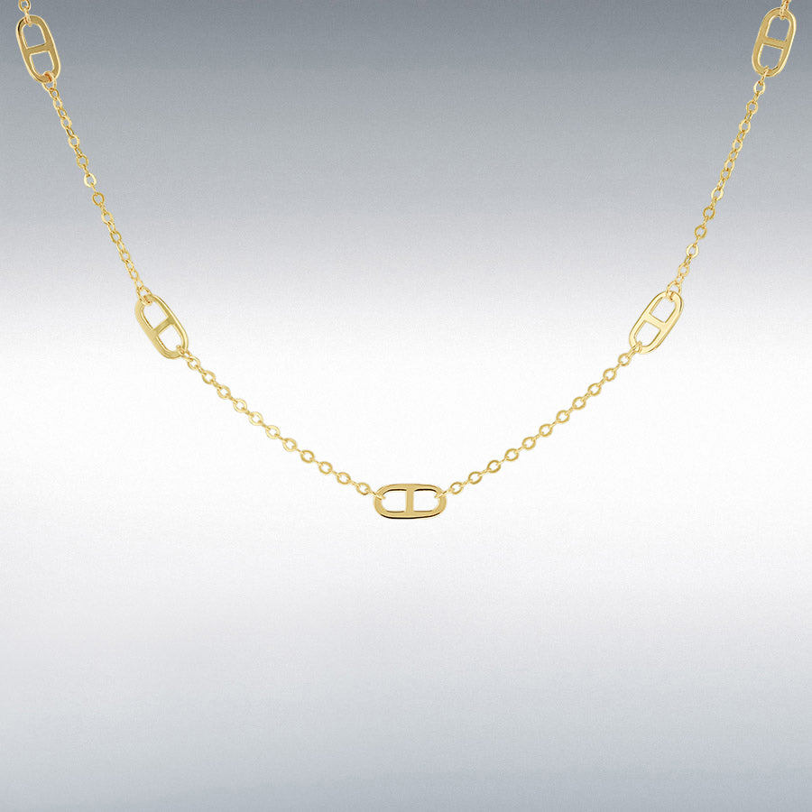 9ct Yellow Gold 5 Station Rambo Adjustable Necklace