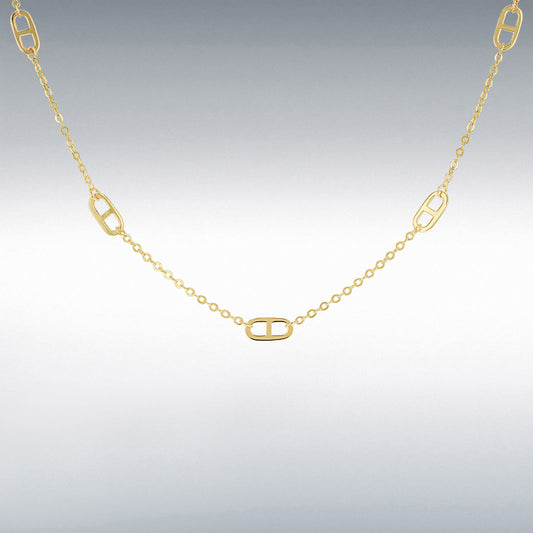 9ct Yellow Gold 5 Station Rambo Adjustable Necklace