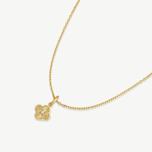 Pleated Clover Necklace