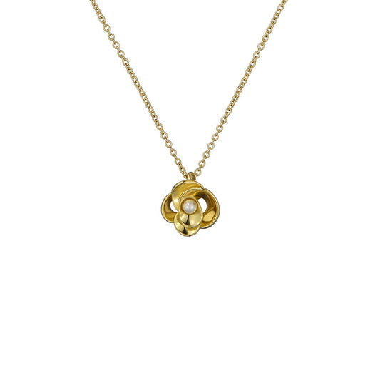 TED BAKER FLORA: Pearl Flower Pendant Necklace Gold Tone