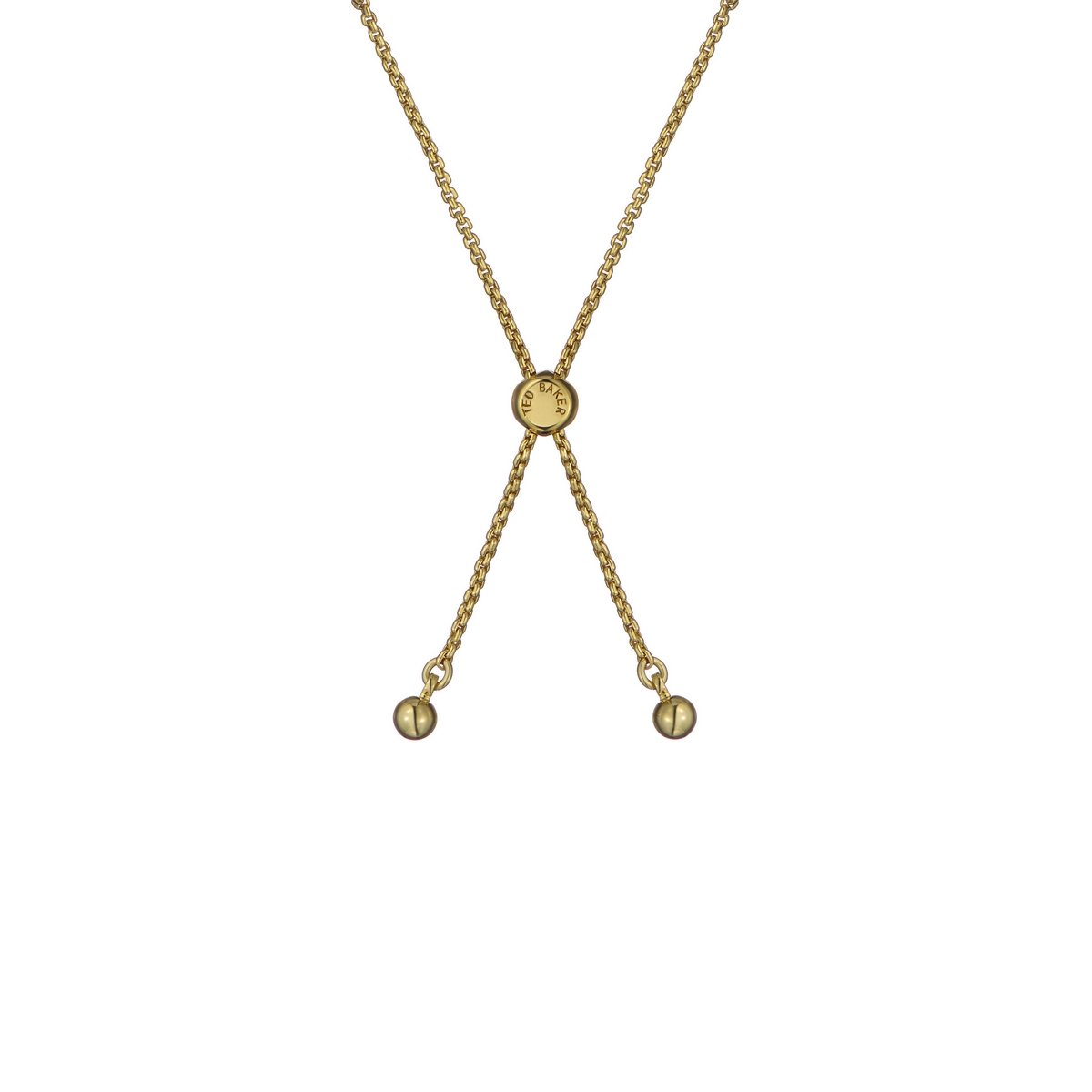 TED BAKER MELRAH: Crystal Adjustable Tennis Bracelet Gold Tone