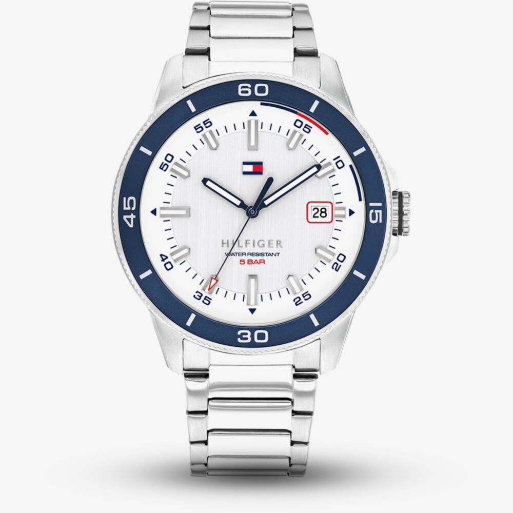 Tommy Hilfiger Men's Remy White Dial Stainless Steel Bracelet
