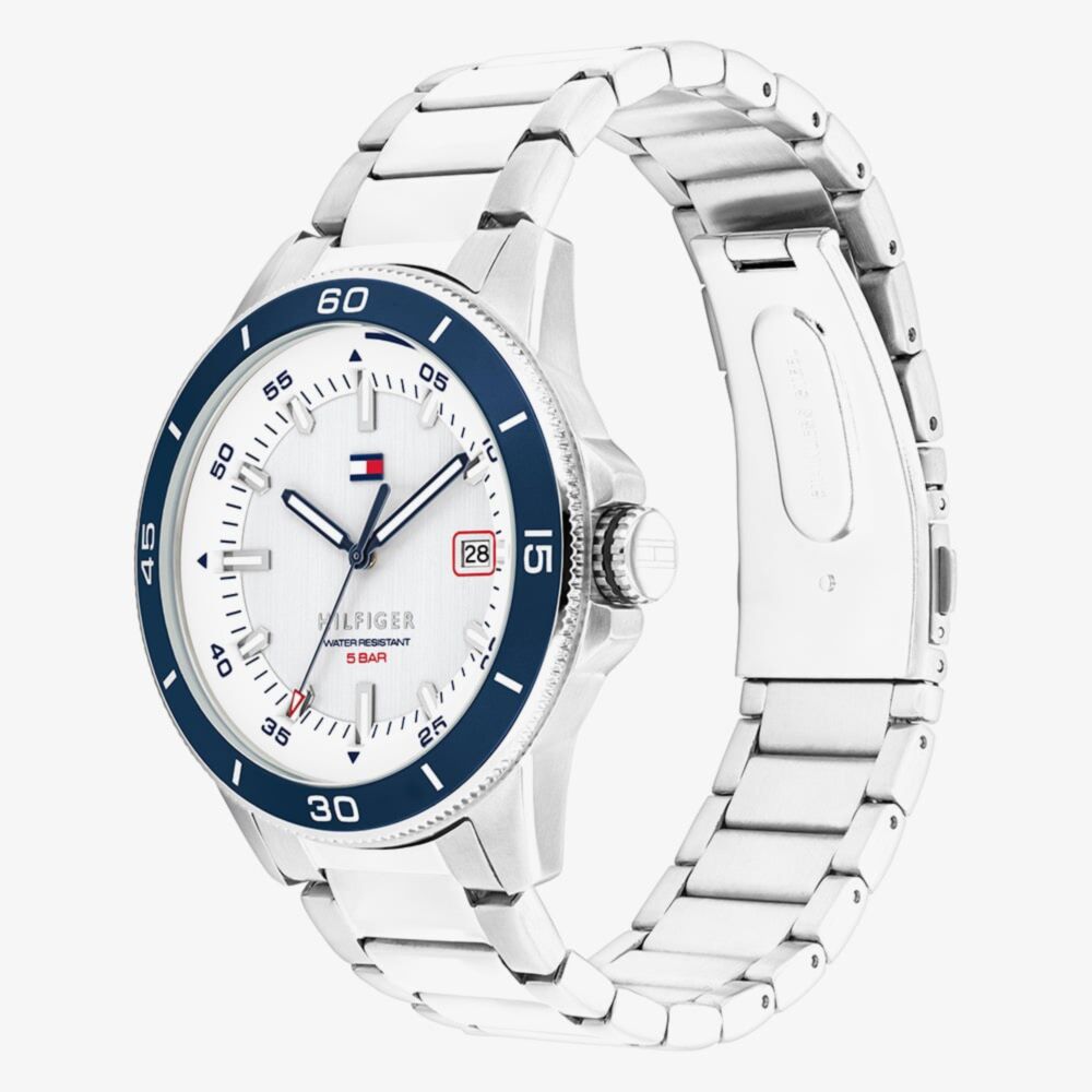 Tommy Hilfiger Men's Remy White Dial Stainless Steel Bracelet