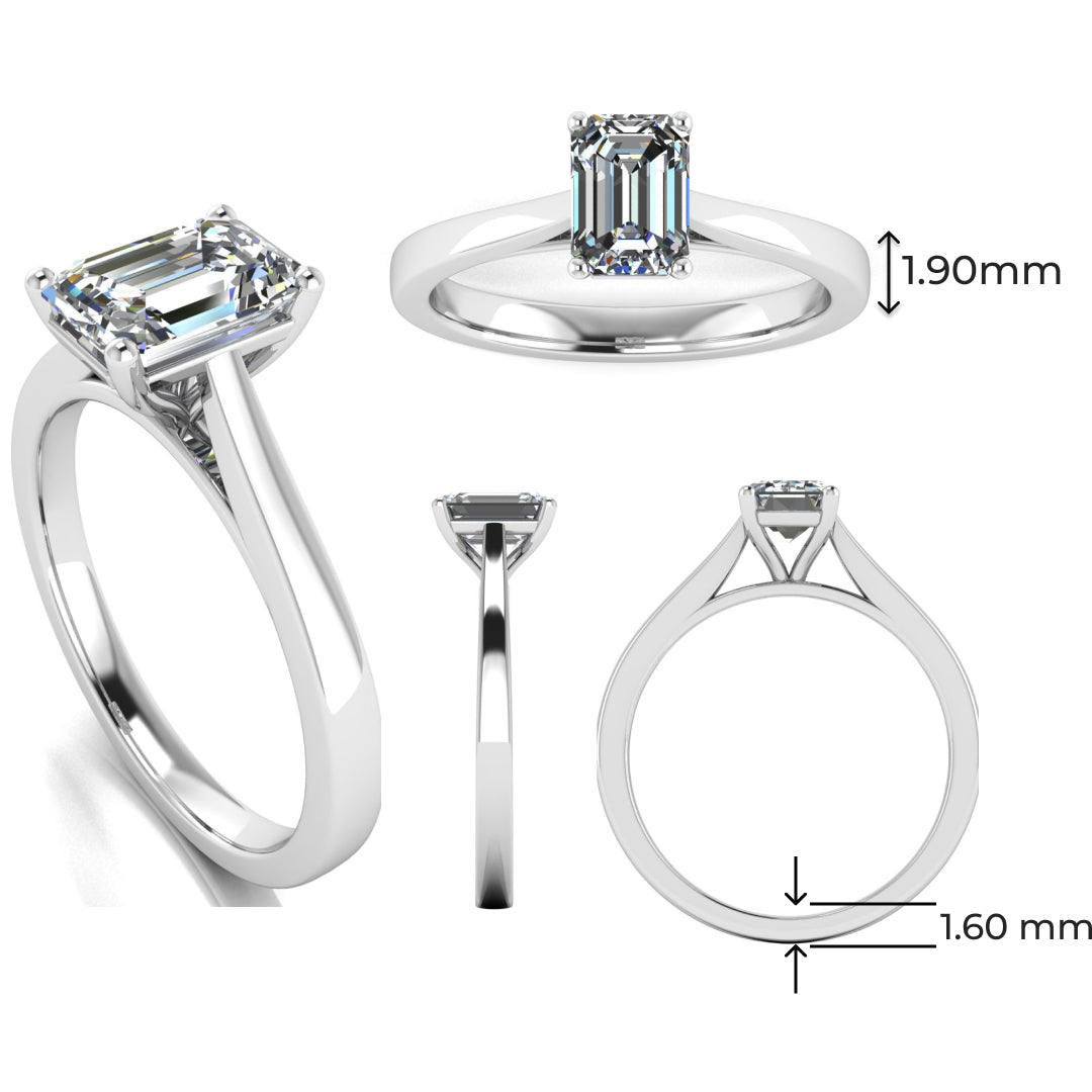 Emerald Cut Diamond Solitaire Ring