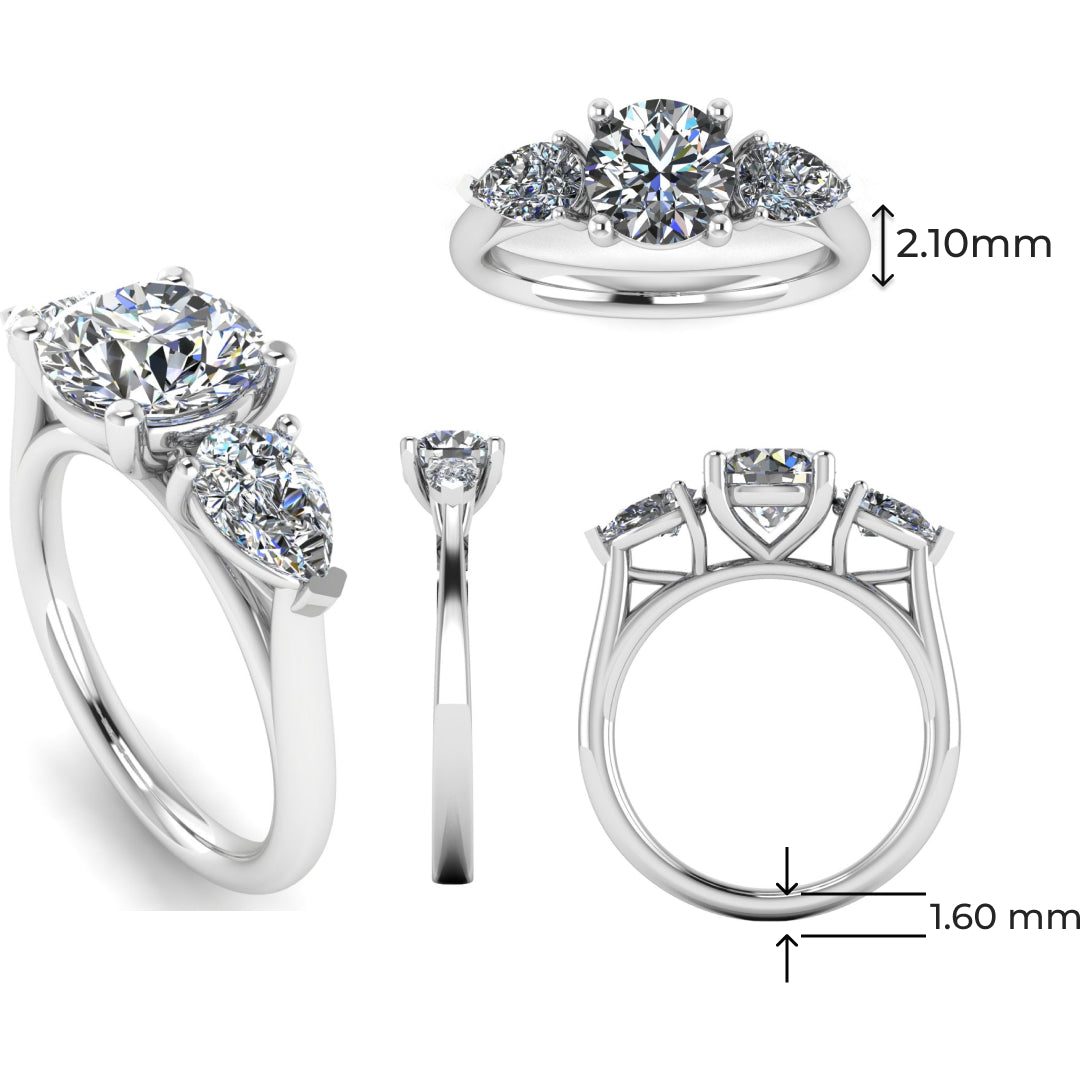 Trilogy Brilliant & Pear Cut Diamond