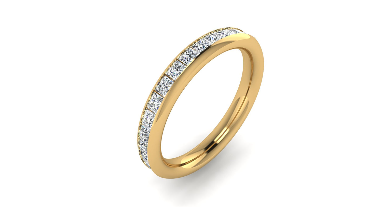 Princess Cut Channel Set Diamond Band
