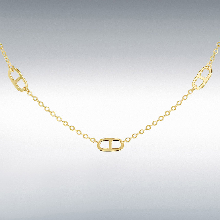 9ct Yellow Gold 5 Station Rambo Adjustable Necklace
