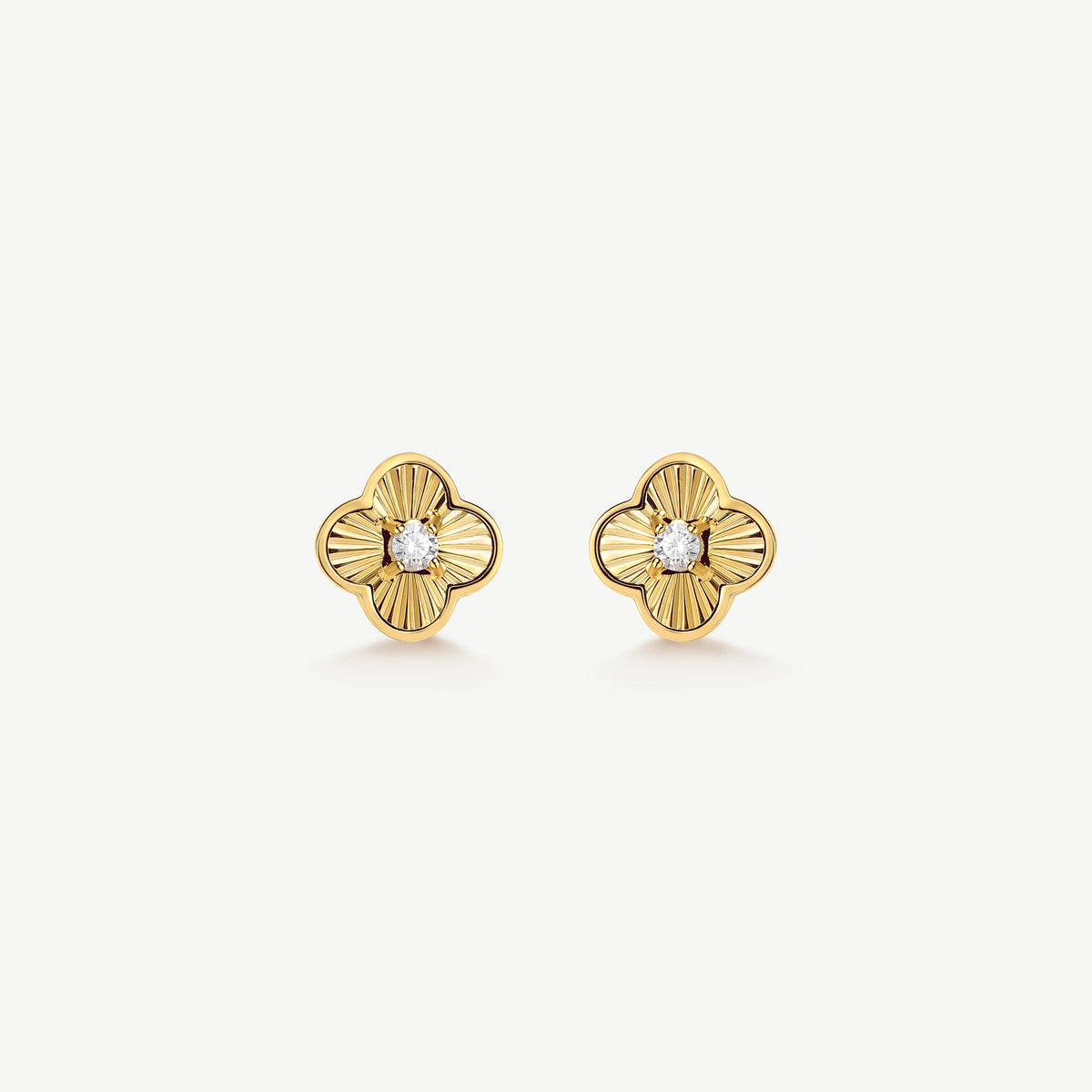 Pleated Clover Studs