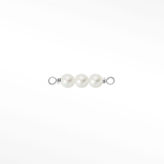 Rock Candy Natural Gemstone Connector - Silver Pearl.