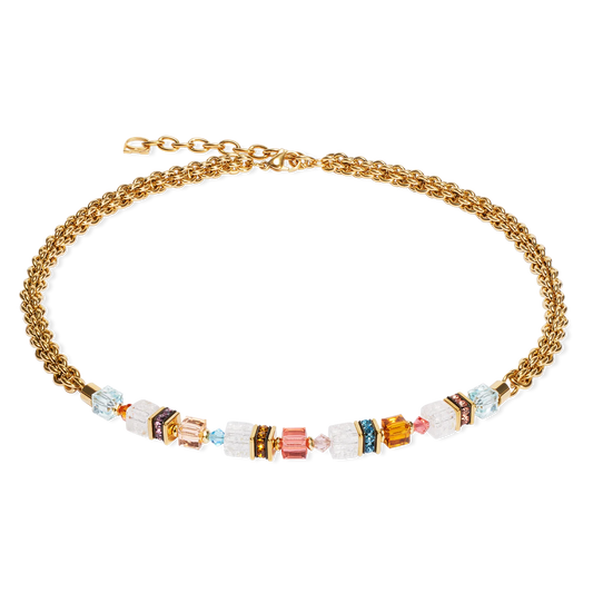 GeoCUBE® Fusion Summer necklace gold-sunset