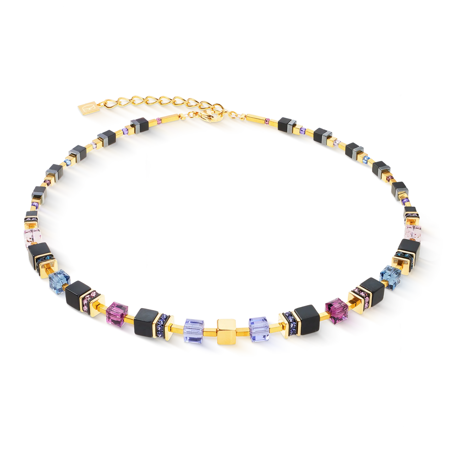 GeoCUBE® Precious Classic necklace Blue Moon gold