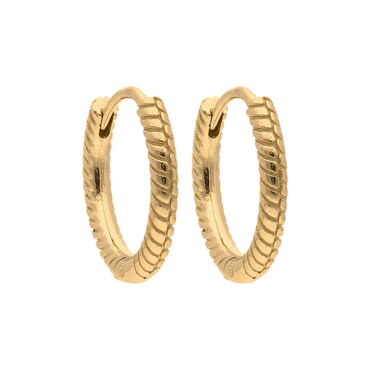 Qudo Perosa Hoop Earrings Gold