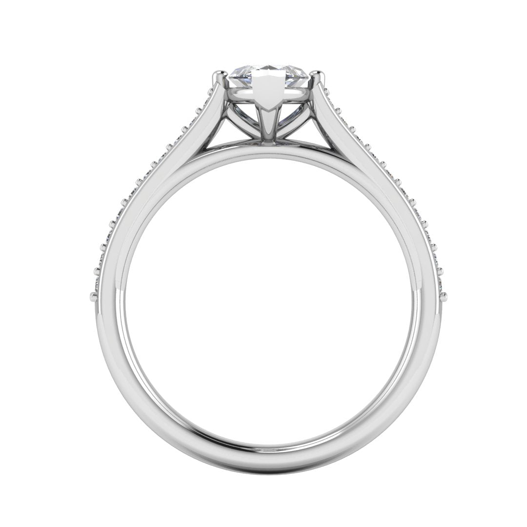 Marquise Cut Diamond Ring with Diamond Set Shoulders