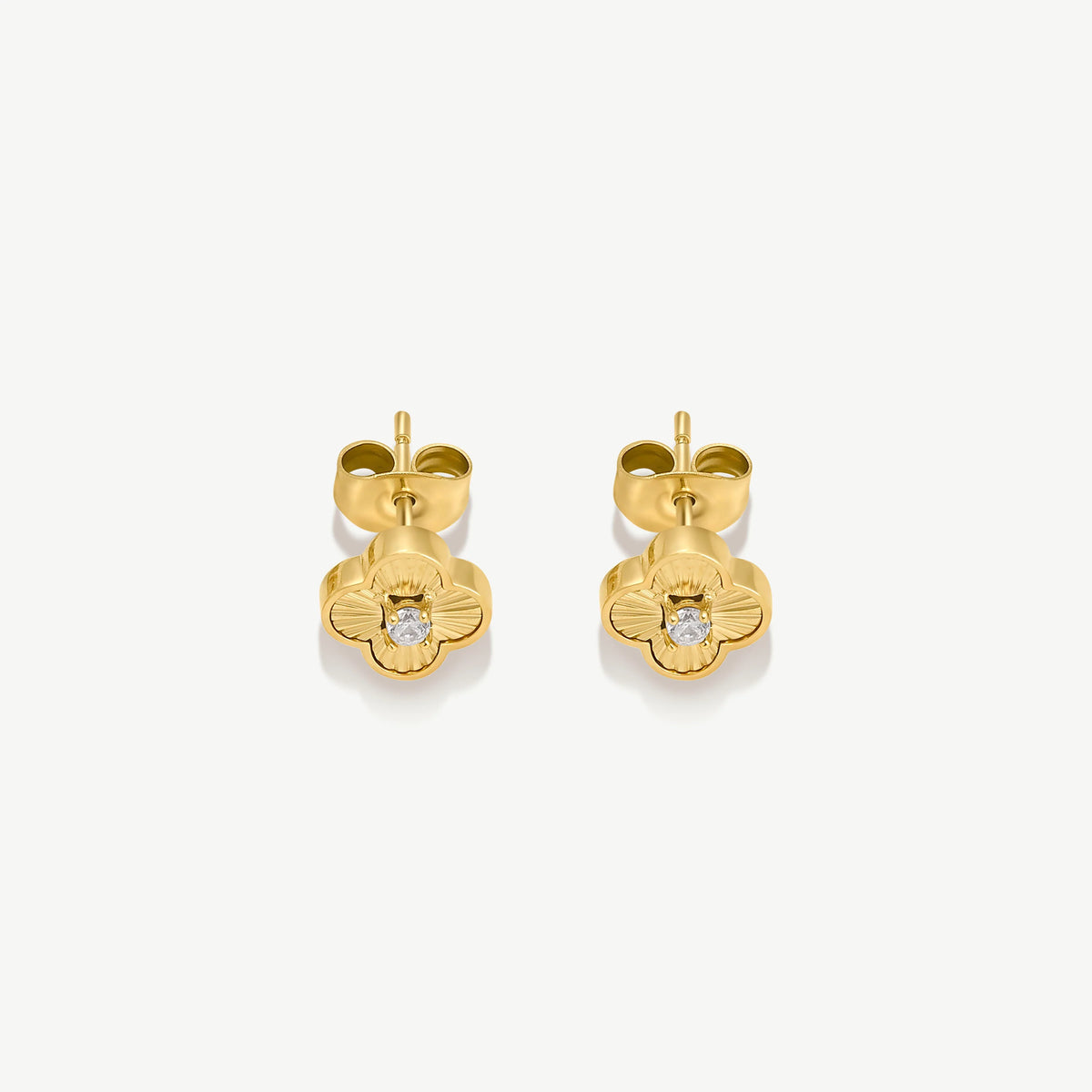 Pleated Clover Studs