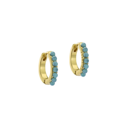TED BAKER PERSIA: Turquoise Huggie Earrings Gold Tone
