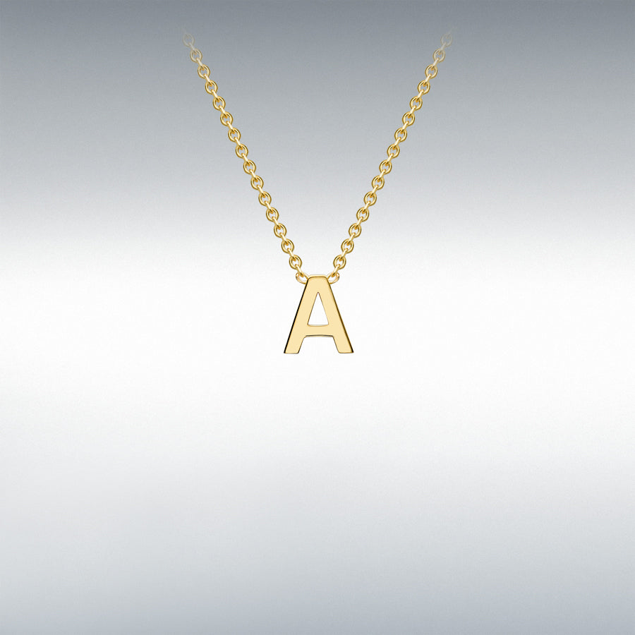 9ct Yellow Gold 'A' Initial Adjustable Necklace