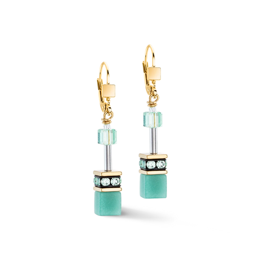 GeoCUBE® Iconic Mono Gold earrings green