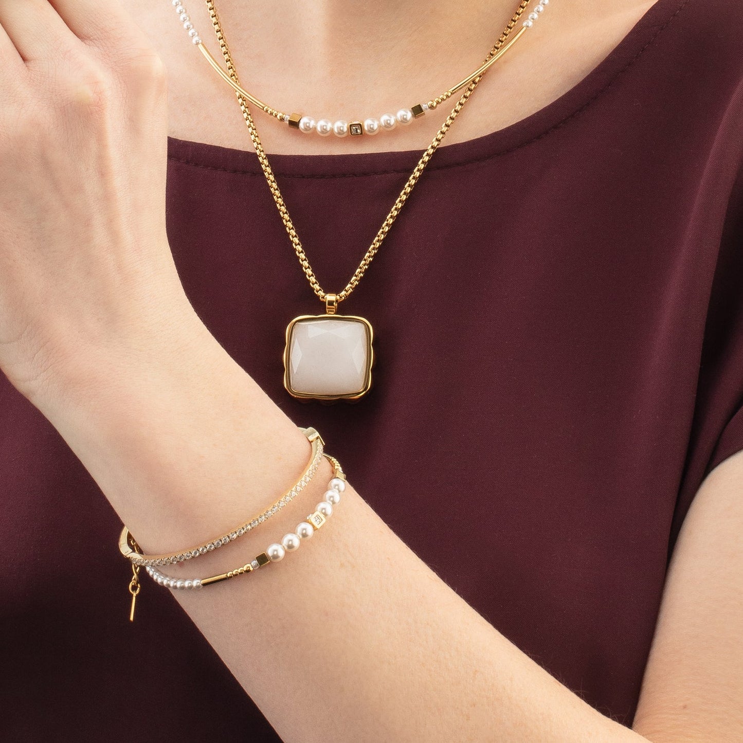 Bracelet Shimmering Princess Pearls gold-white