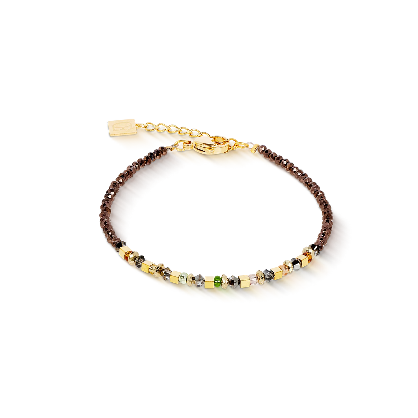 Bracelet golden Whisper brown-olive