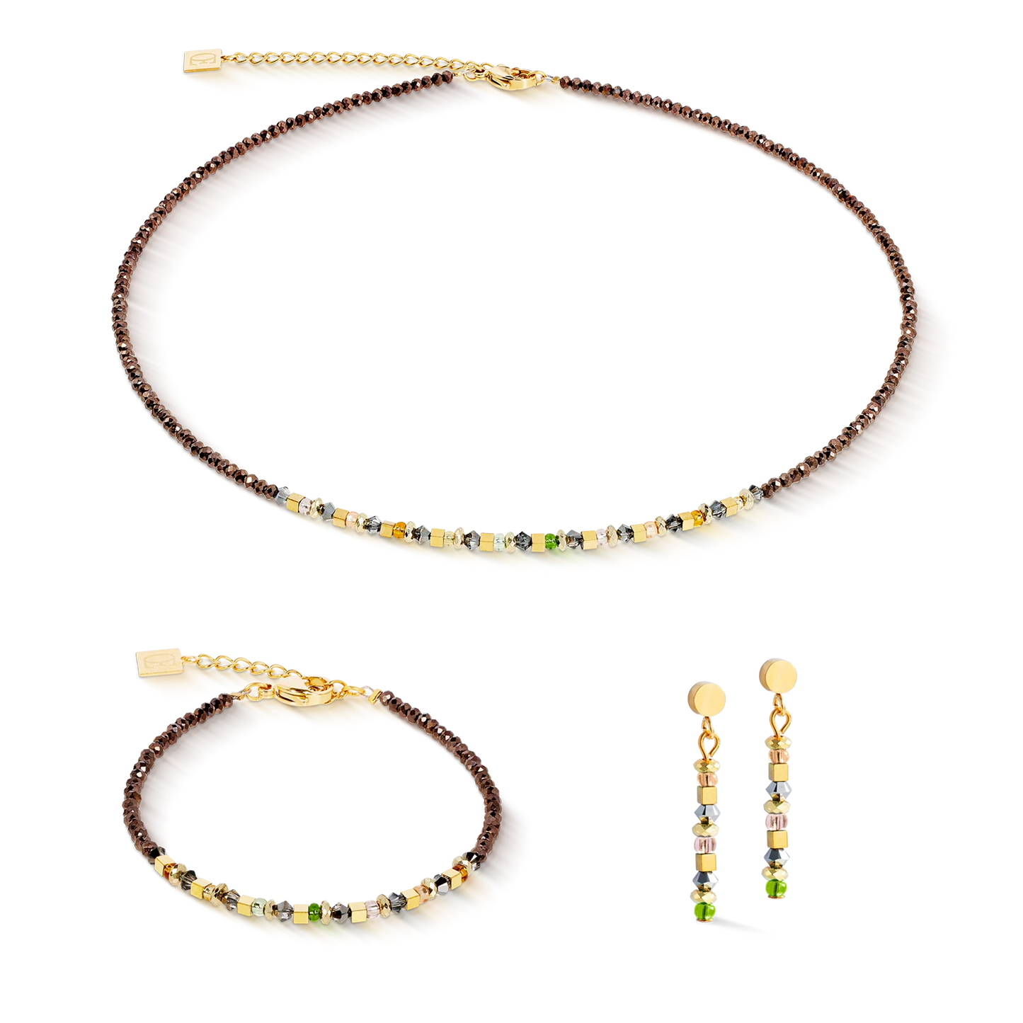 Bracelet golden Whisper brown-olive