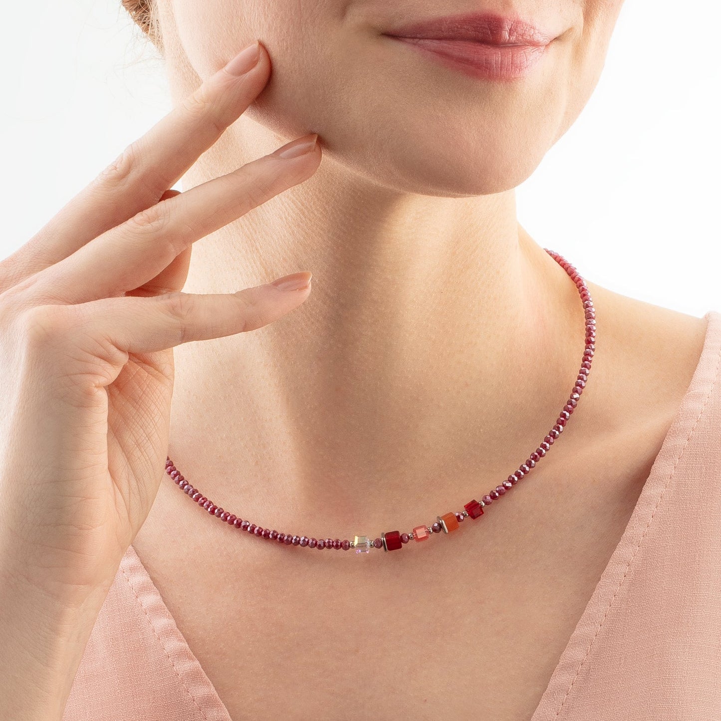 Joyful Colours Update Necklace silver-red