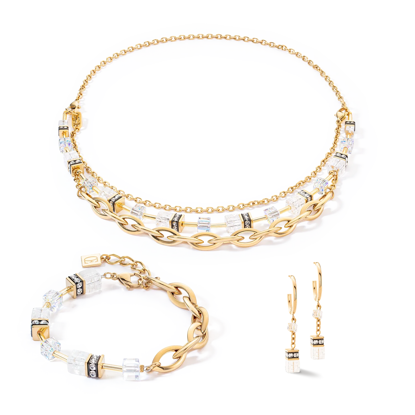 GeoCUBE® Layer hoops gold-white