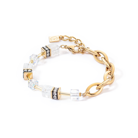 GeoCUBE® Layer bracelet gold-white