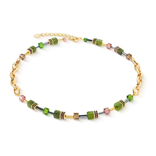 GeoCUBE® Chunky Chain necklace gold-green