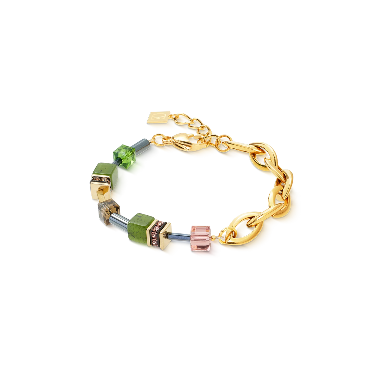 GeoCUBE® Chunky Chain bracelet gold-green