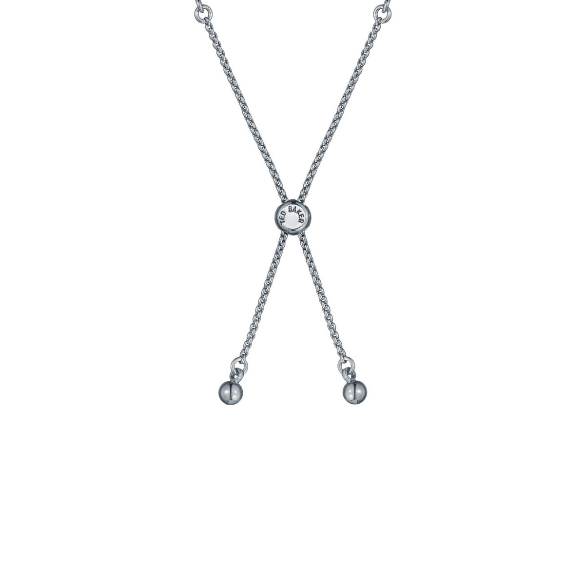 TED BAKER CHERISA: Crystal Cluster Heart Adjustable Bracelet Silver Tone